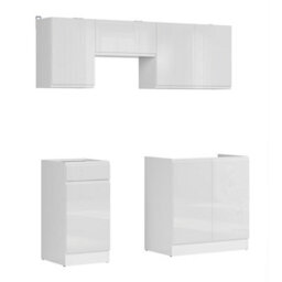 Heze Furniture Summer 5 Unit Handleless Kitchen Cabinets Set 180Cm In White Gloss - thumbnail 5