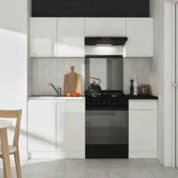 Heze Furniture Summer 5 Unit Handleless Kitchen Cabinets Set 180Cm In White Gloss - thumbnail 2