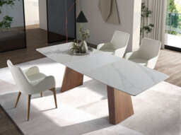 Angel Cerda Stylish White Leatherette Dining Chair With Armrests - thumbnail 3