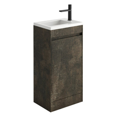 Plum&clay Rigel Metallic Floor Standing Cloakroom Vanity Unit With Resin Basin (W)44Cm (H)87Cm - image 1