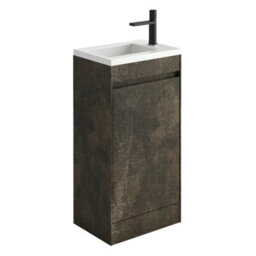 Plum&clay Rigel Metallic Floor Standing Cloakroom Vanity Unit With Resin Basin (W)44Cm (H)87Cm