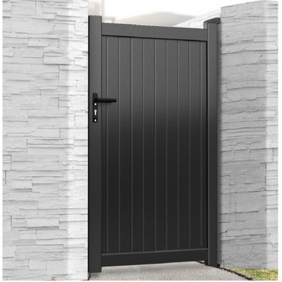 Burbage Iron Craft Harrogate Aluminium Pedestrian Garden Gate 1050mm Wide X 1800mm High Black - image 1