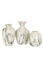 Marble Dipped Ceramic Vase, Handcrafted Interior Decor - thumbnail 4
