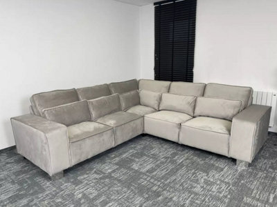 Stratus Interiors Modular Sofa Sloane Chunky Upholstered Soft Velvet Full Back Cushions - L Shape Corner - image 1