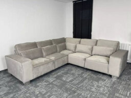 Stratus Interiors Modular Sofa Sloane Chunky Upholstered Soft Velvet Full Back Cushions - L Shape Corner - thumbnail 1