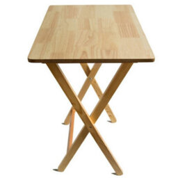 Portable Folding Snack & Laptop Table - Natural Wood Side Desk - thumbnail 2