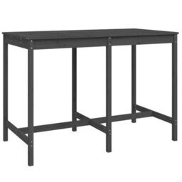 Berkfield 7 Piece Garden Bar Set Grey Solid Wood Pine - thumbnail 6