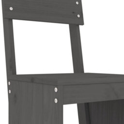 Berkfield 7 Piece Garden Bar Set Grey Solid Wood Pine - thumbnail 5