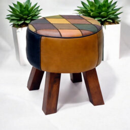 Minster Leather Harlequin Stool - L40 X W40 X H42 Cm - thumbnail 2