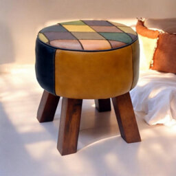 Minster Leather Harlequin Stool - L40 X W40 X H42 Cm - thumbnail 3