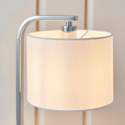 Anson Lighting Evan Chrome And Faux White Silk Table Lamp - thumbnail 3