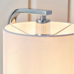 Anson Lighting Evan Chrome And Faux White Silk Table Lamp - thumbnail 4
