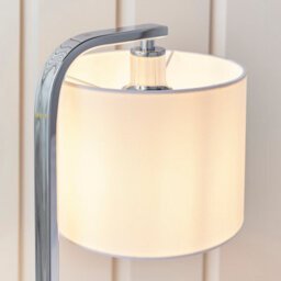 Anson Lighting Evan Chrome And Faux White Silk Table Lamp - thumbnail 6