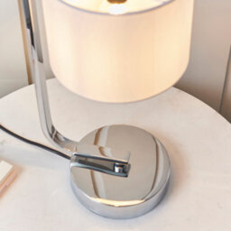 Anson Lighting Evan Chrome And Faux White Silk Table Lamp - thumbnail 5