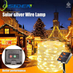 Solar Christmas Fairy String Lights, Ip65 Waterproof Outdoor Silver Wire For Yard, Patio, Garden, Wedding Decor - thumbnail 1