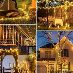 Solar Christmas Fairy String Lights, Ip65 Waterproof Outdoor Silver Wire For Yard, Patio, Garden, Wedding Decor - thumbnail 3