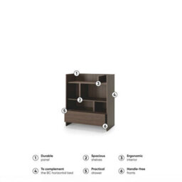 Arte Bed Concept Bc-25 Sideboard Cabinet 92Cm - Oak Dunin - Storage With Drawer And Shelves - thumbnail 3