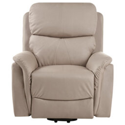 Beliani Electric Recliner Chair Glorie With Massage Faux Leather Taupe - thumbnail 5
