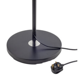 Happy Homewares Classic Matte Black Floor Lamp With Metal Pull Switch And Cotton Shade - thumbnail 4