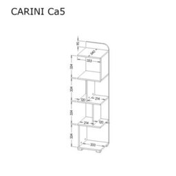 Arte Carini Modern Bookcase In Grey & Oak Nash - W350mm X H1530mm X D360mm - thumbnail 3