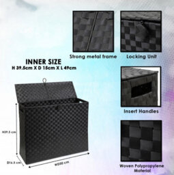 ARPAN Toilet Roll Holder Free Standing Bathroom Multipurpose Storage Unit Polypropylene Woven On Metal Frame. - thumbnail 2