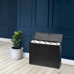 ARPAN Toilet Roll Holder Free Standing Bathroom Multipurpose Storage Unit Polypropylene Woven On Metal Frame. - thumbnail 6