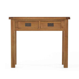 Zelah Oak 100Cm Dressing Table With Drawers - By Roseland Furniture - thumbnail 5