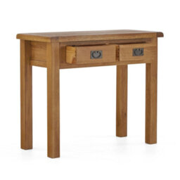 Zelah Oak 100Cm Dressing Table With Drawers - By Roseland Furniture - thumbnail 2