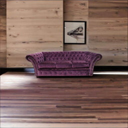Chesterfield 3 Seater Sofa Modena Amethyst Purple Velvet In Balmoral Style - thumbnail 3