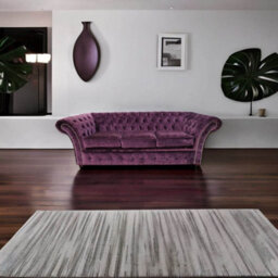 Chesterfield 3 Seater Sofa Modena Amethyst Purple Velvet In Balmoral Style - thumbnail 4