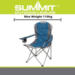 Blue Berkley Padded Chair With Carry Bag High Back Relaxer Indigo - thumbnail 2