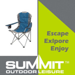 Blue Berkley Padded Chair With Carry Bag High Back Relaxer Indigo - thumbnail 4