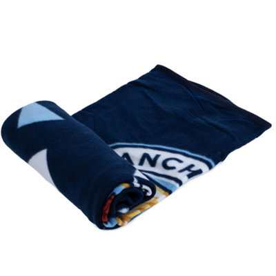 Manchester City Fc Fleece Particle Blanket Navy Blue (150Cm X 125Cm) - image 1