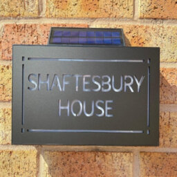One Of A Kind Design Uk Personalised Contemporary Solar Light House Sign Led Illuminated Uv Stable -305X155mm Black - thumbnail 3