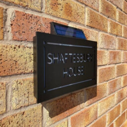 One Of A Kind Design Uk Personalised Contemporary Solar Light House Sign Led Illuminated Uv Stable -305X155mm Black - thumbnail 4