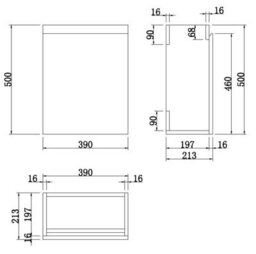 Affine Charcoal Wall Hung 400mm Slimline Vanity Unit Basin Sink Cloakroom Bathroom - thumbnail 9