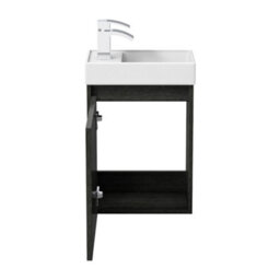 Affine Charcoal Wall Hung 400mm Slimline Vanity Unit Basin Sink Cloakroom Bathroom - thumbnail 8