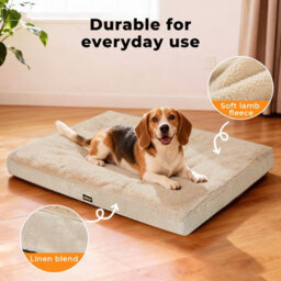 Skylos Dog Bed Washable Pet Cushion Cage Mattress Crate Mat Non Slip Fleece - thumbnail 6
