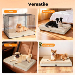 Skylos Dog Bed Washable Pet Cushion Cage Mattress Crate Mat Non Slip Fleece - thumbnail 9
