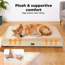 Skylos Dog Bed Washable Pet Cushion Cage Mattress Crate Mat Non Slip Fleece - thumbnail 5