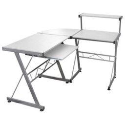 Berkfield Durable Corner Computer Desk White 132X112X99 Cm Engineered Wood - thumbnail 2