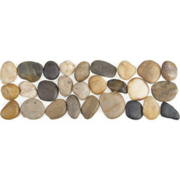 4X Pebble Edging Strips - Real Natural Stone Decoration For Pathways, Patios, Lawns, Flowerbeds Or Tiling Borders - Each 30 X 10Cm - thumbnail 1