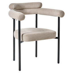 Beliani Set Of 2 Dining Chairs Lyney Fabric Beige - thumbnail 4