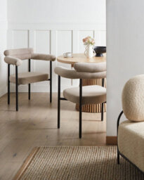 Beliani Set Of 2 Dining Chairs Lyney Fabric Beige - thumbnail 2