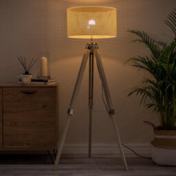 Valuelights Clipper Scandi Brown Floor Lamp And E27 Gls Led 6W Warm White 3000K Bulb - thumbnail 6