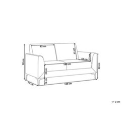 Beliani Sofa 3 Seater Fenes Velvet Dark Green - thumbnail 3