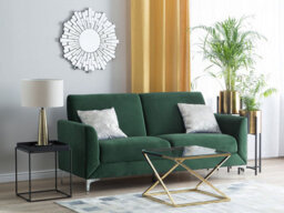 Beliani Sofa 3 Seater Fenes Velvet Dark Green - thumbnail 2