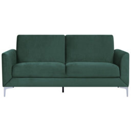Beliani Sofa 3 Seater Fenes Velvet Dark Green - thumbnail 1