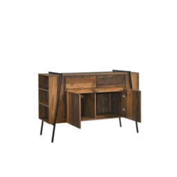 Timber Art Design Abbey Sideboard 2 Doors 2 Drawers Storage Cabinet Cupboard Rustic Industrial - thumbnail 3