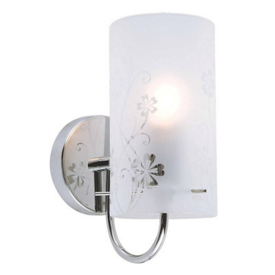Luminosa Lighting Luminosa Modern Wall Lamp Chrome 1 Light  With Matt Shade, E27